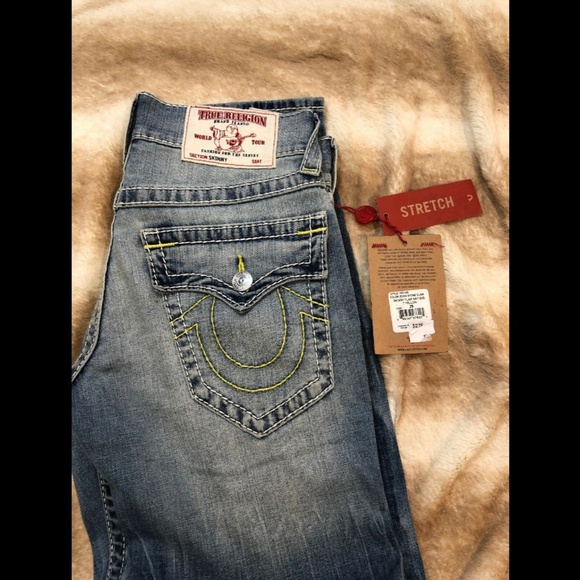 NEW True Religion Skinny Flap Nat Big T Yellow Jeans [ SZ 29 ]‎ - Picture 12 of 12